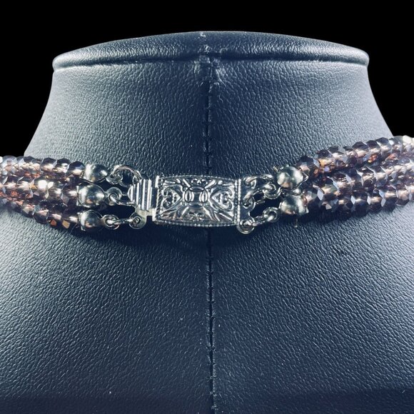 Multi Strand Gemstone Pearl Beaded Necklace Boho Layered Statement Jewelry - Picture 7 of 7